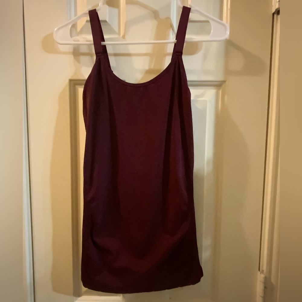 Maternity Tank Top with Adjustable Straps in Deep Maroon / Burgundy